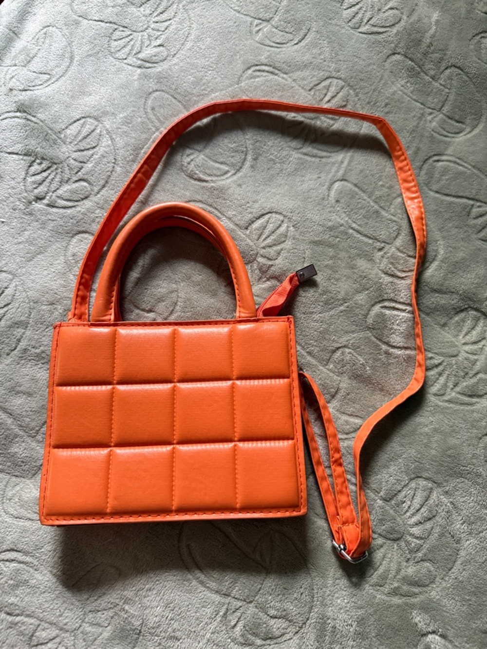 Classic Quilted Mini Crossbody Bag - Orange